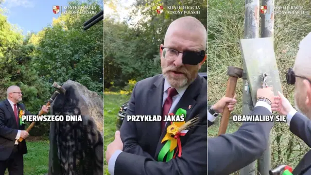 Ганебна поведінка маргінала: Стало відомо, хто у Польщі розтрощив пам'ятник на могилі бійців УПА, які загинули в бою з радянськими карателями (відео)